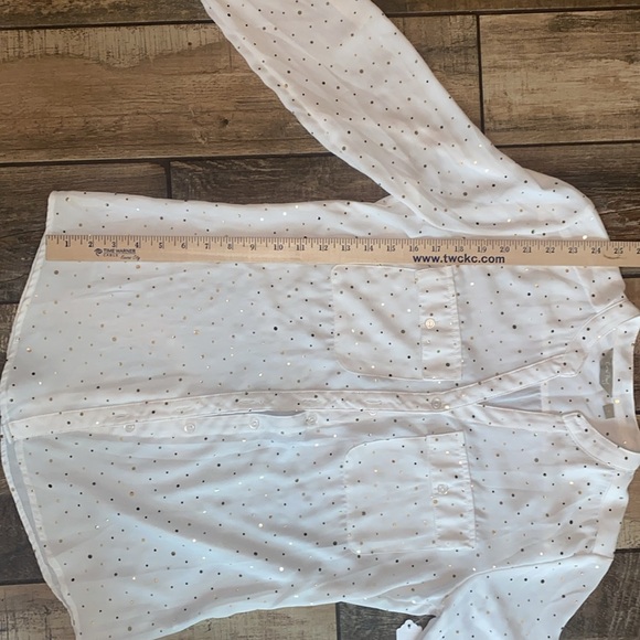 🆕 Coral Bay White Blouse with Gold polkadot blouse - Picture 11 of 11